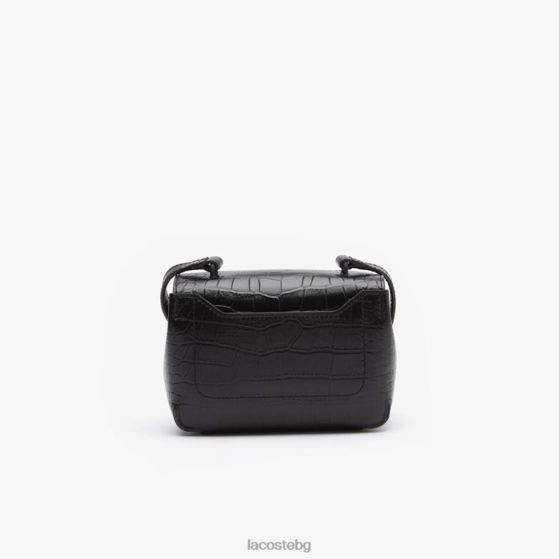 Жени Lacoste черен кожена чанта през рамо чанти и кожени изделия XTV622888