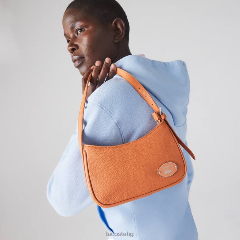 Жени Lacoste poterie кожена чанта през рамо с метална пластина чанти и кожени изделия XTV622855
