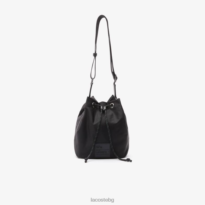 Жени Lacoste черен характерна чанта с кръпка чанти и кожени изделия XTV622876