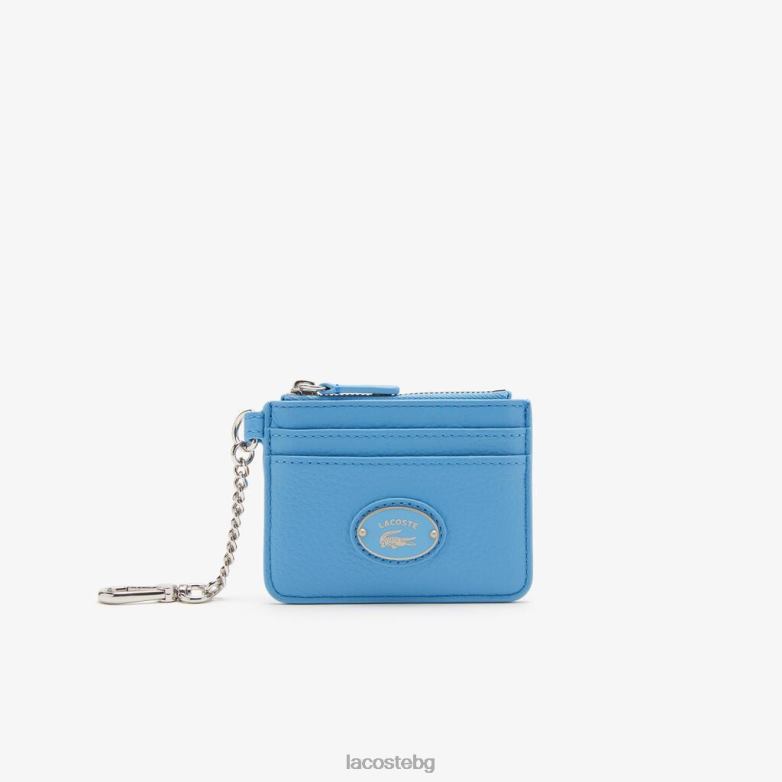 Жени Lacoste аржентинец държач за карта от зърнеста кожа с карабина чанти и кожени изделия XTV622811