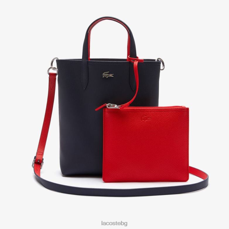 Жени Lacoste морски 166 руж 240 платнена чанта anna с двустранно покритие чанти и кожени изделия XTV622818