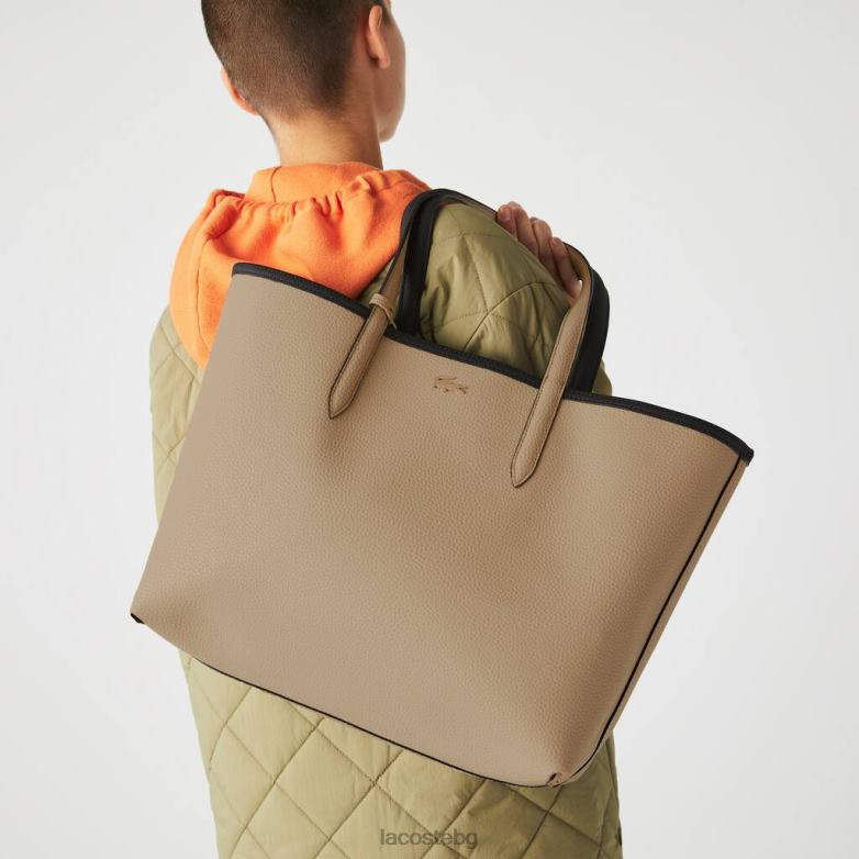 Жени Lacoste ноар крем Двуцветна чанта anna чанти и кожени изделия XTV622824