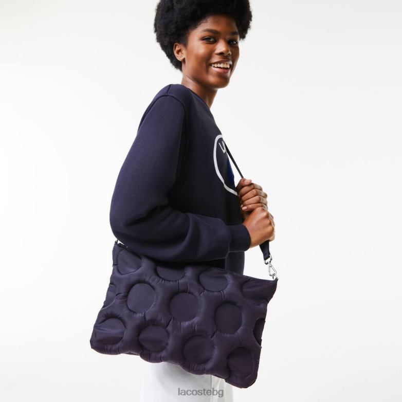 Жени Lacoste абимес подплатена кросоувър чанта с ефект на топка за голф чанти и кожени изделия XTV622866
