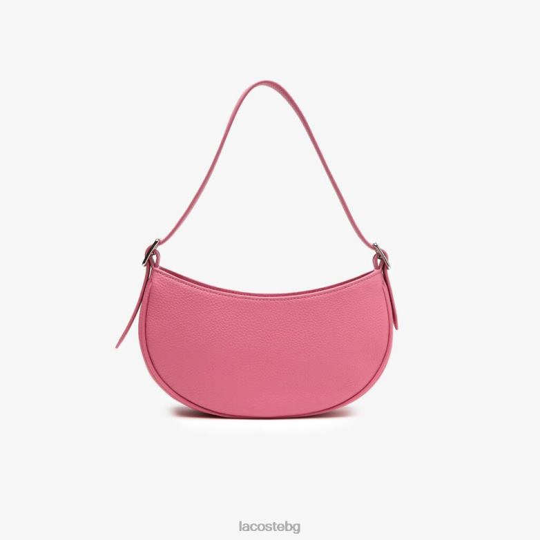 Жени Lacoste резеда горна чанта полумесец от зърнеста кожа чанти и кожени изделия XTV622792