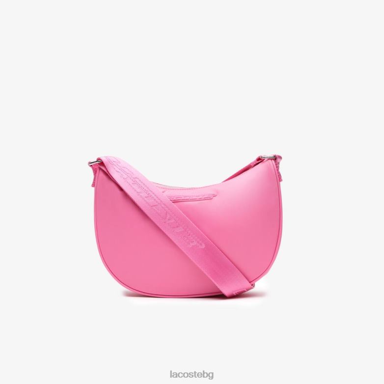 Жени Lacoste Корида от дива роза чанта полумесец с контрастна марка чанти и кожени изделия XTV622797