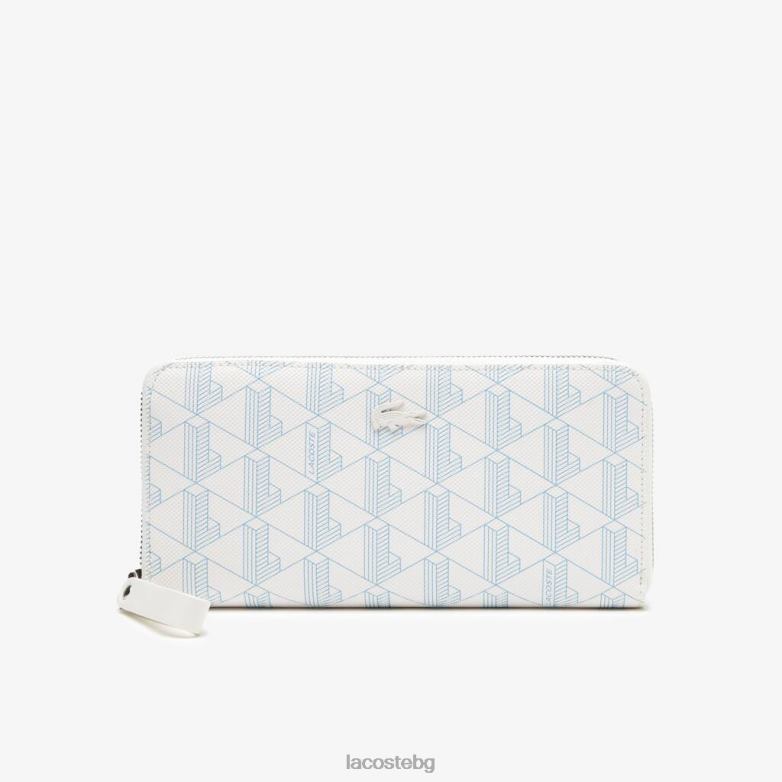 Жени Lacoste монофаринова панорама портфейл с цип с печат на монограм чанти и кожени изделия XTV622775