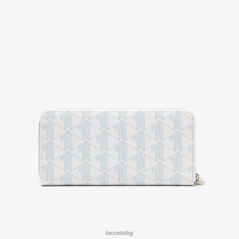 Жени Lacoste монофаринова панорама портфейл с цип с печат на монограм чанти и кожени изделия XTV622775