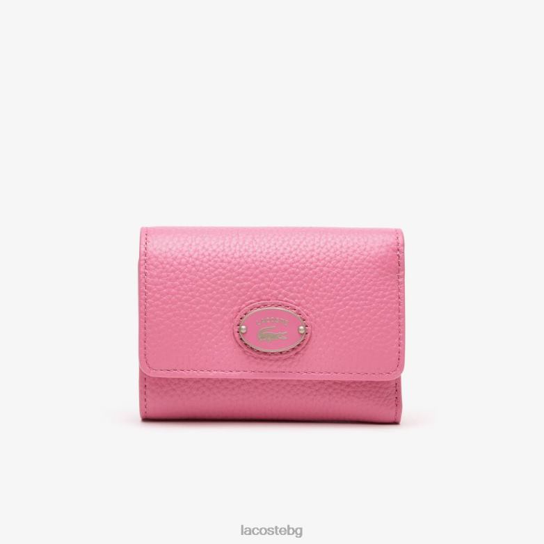 Жени Lacoste резеда горен портфейл с капак от зърнеста кожа чанти и кожени изделия XTV622807