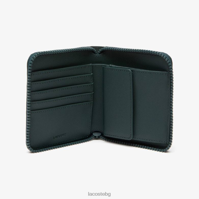 Жени Lacoste бял крокодил малък портфейл с цип с комикс чанти и кожени изделия XTV622893