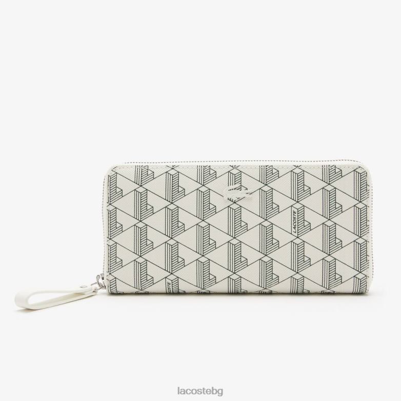 Жени Lacoste farine sinople портфейл с цип с печат на монограм чанти и кожени изделия XTV622774