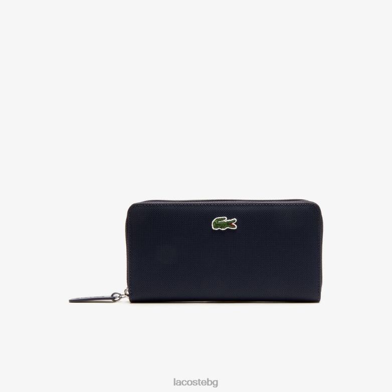 Жени Lacoste затъмнение l.12.12 концептуален портфейл с цип petit pique с 12 карти чанти и кожени изделия XTV622814
