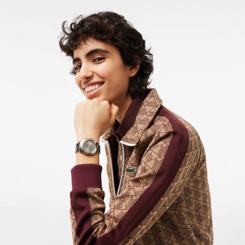 Жени Lacoste черен стоманен часовник с 3 стрелки аксесоари XTV622915