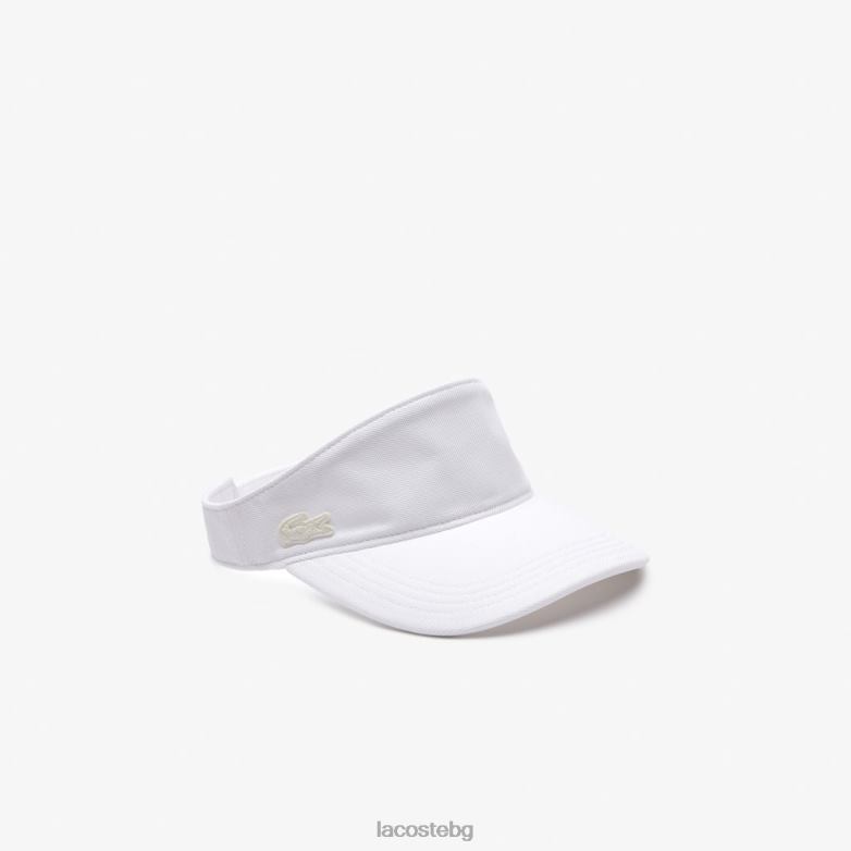 Жени Lacoste бяло памучна пике козирка аксесоари XTV622896