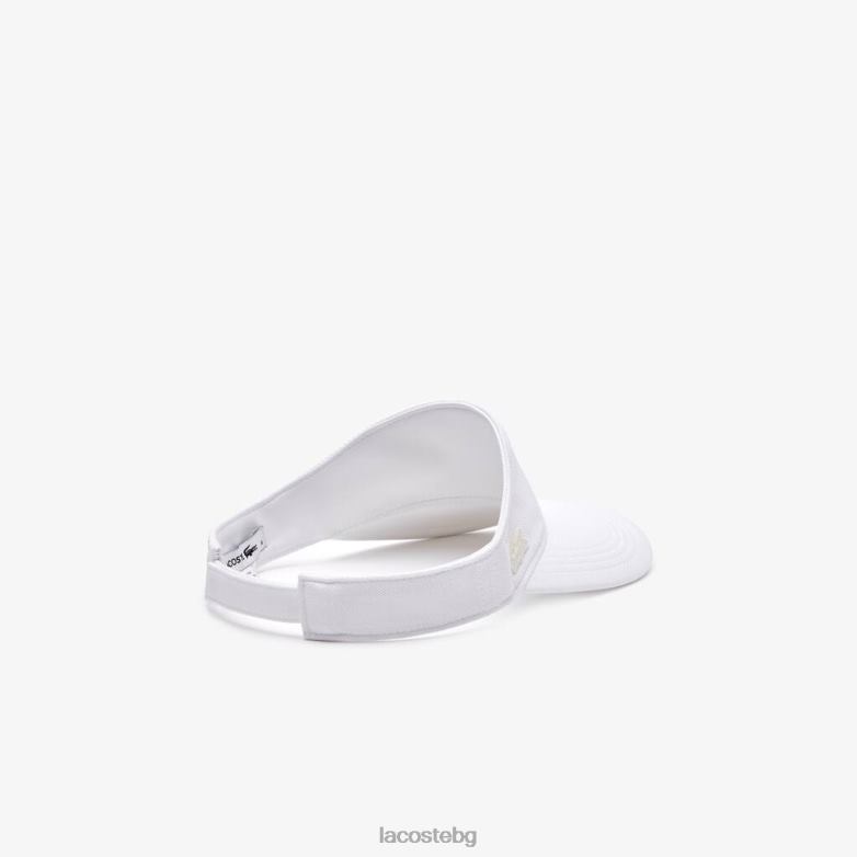 Жени Lacoste бяло памучна пике козирка аксесоари XTV622896