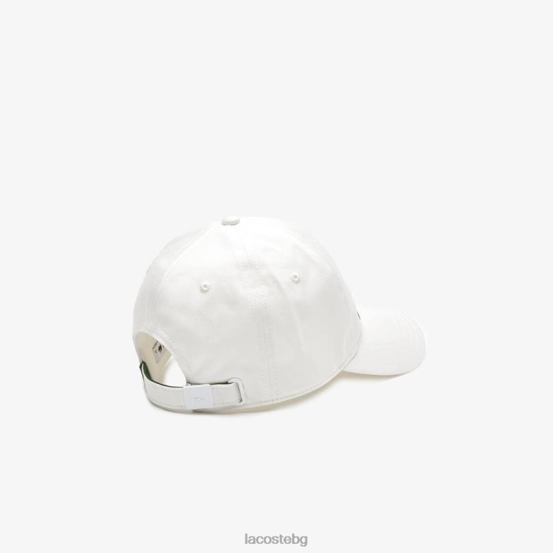 Жени Lacoste бяло шапка с винтидж крокодил аксесоари XTV622897
