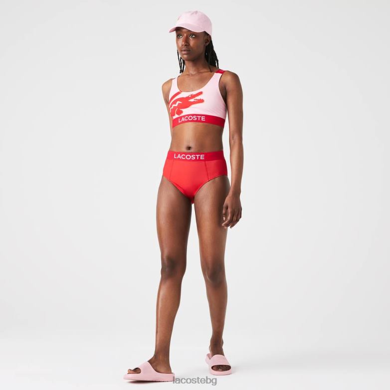 Жени Lacoste червено/синьо щампа на бикини облекло XTV622662