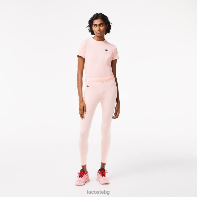 Жени Lacoste розово спортен рециклиран полиестерен клин с дължина 7/8 облекло XTV622409