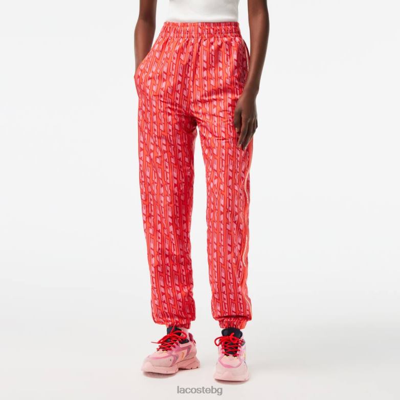 Жени Lacoste оранжево/червено/розово спортен панталон с лого щампа облекло XTV622396