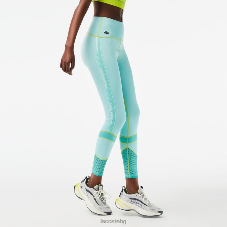 Жени Lacoste мента спортни раирани клинове с лого облекло XTV622401