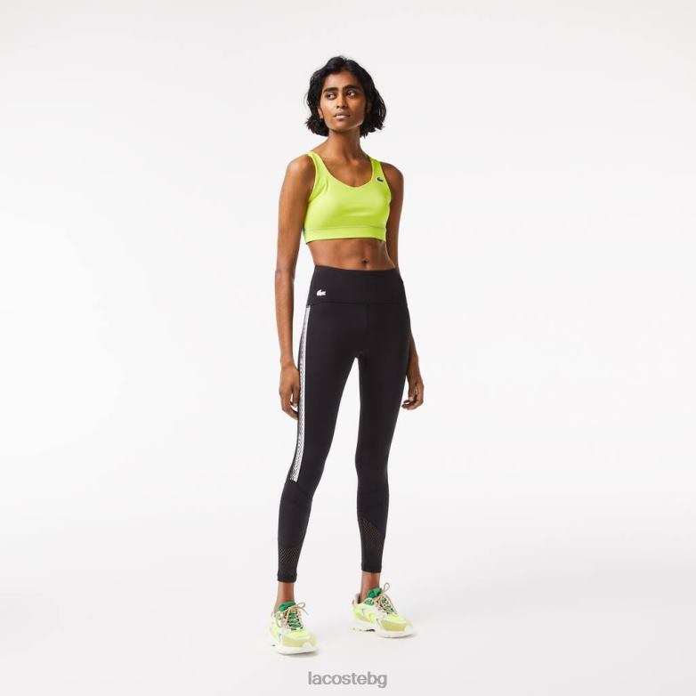 Жени Lacoste черен спортни раирани клинове с лого облекло XTV622402