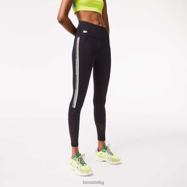 Жени Lacoste черен спортни раирани клинове с лого облекло XTV622402