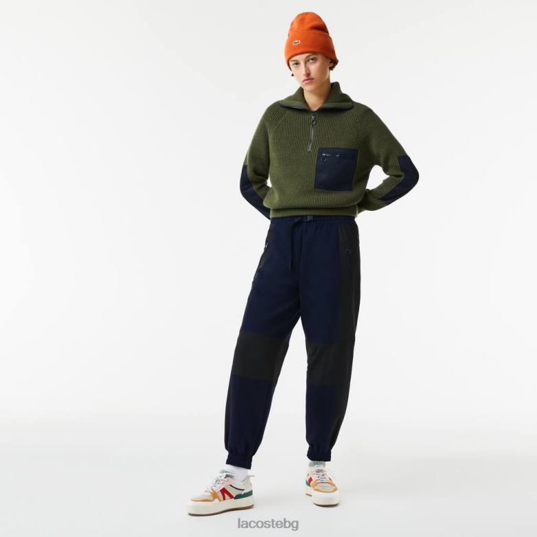 Жени Lacoste морско синьо/черно спортни панталони със значка colorblock облекло XTV622552