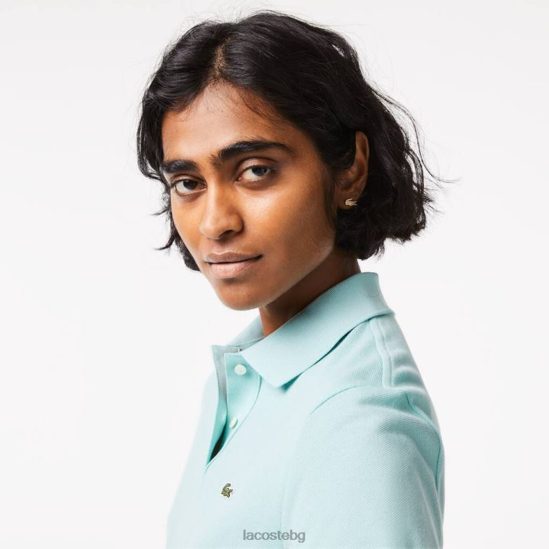Жени Lacoste мента стандартно прилепнало меко памучно пети пике поло облекло XTV622362