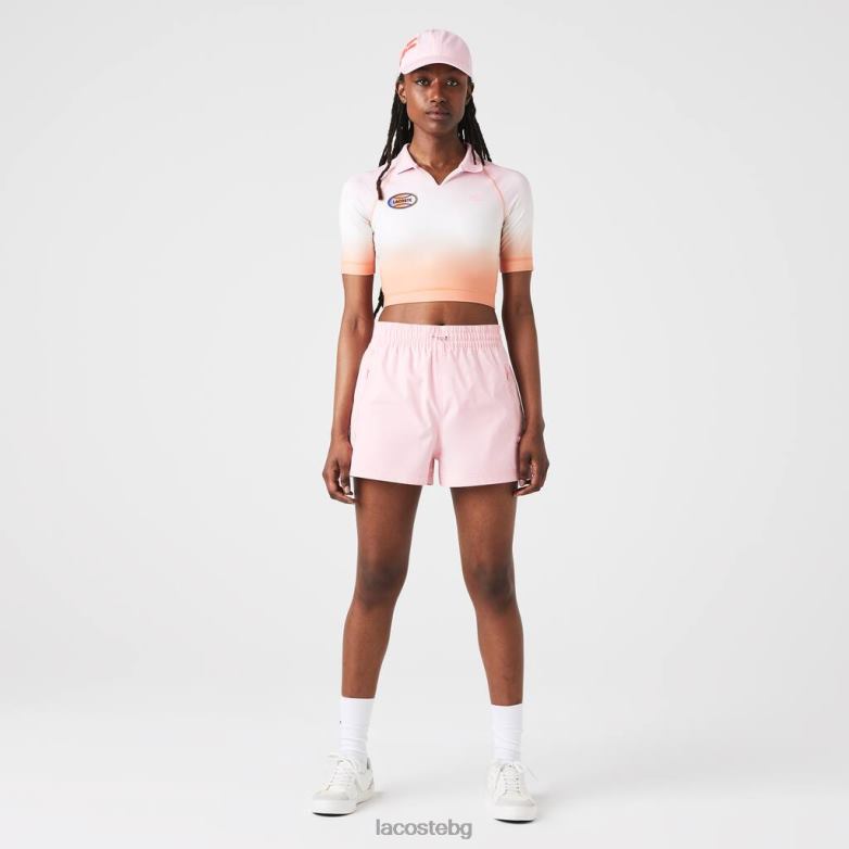 Жени Lacoste розово/бяло/оранжево спортна лятна чанта с къс градиент и разтегливо поло облекло XTV622499
