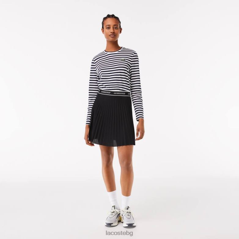 Жени Lacoste черен плисирана пола с еластична талия облекло XTV622352