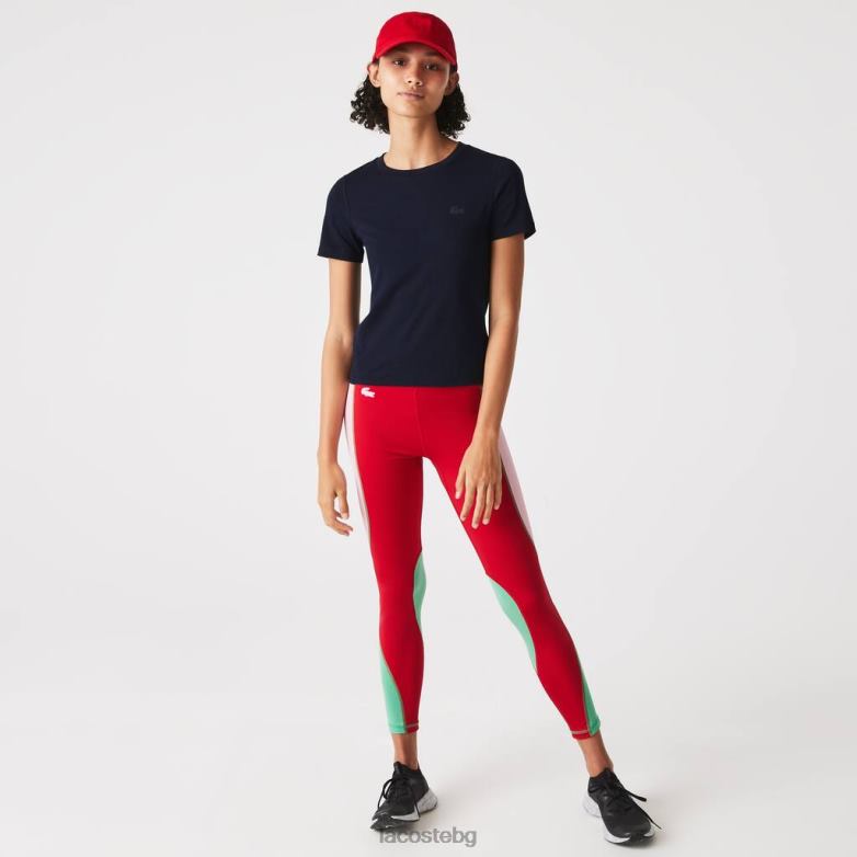 Жени Lacoste тъмносин памучна тениска с кръгла яка облекло XTV622564