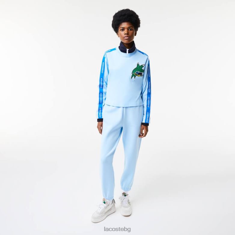 Жени Lacoste син широка тениска с щампа облекло XTV622571