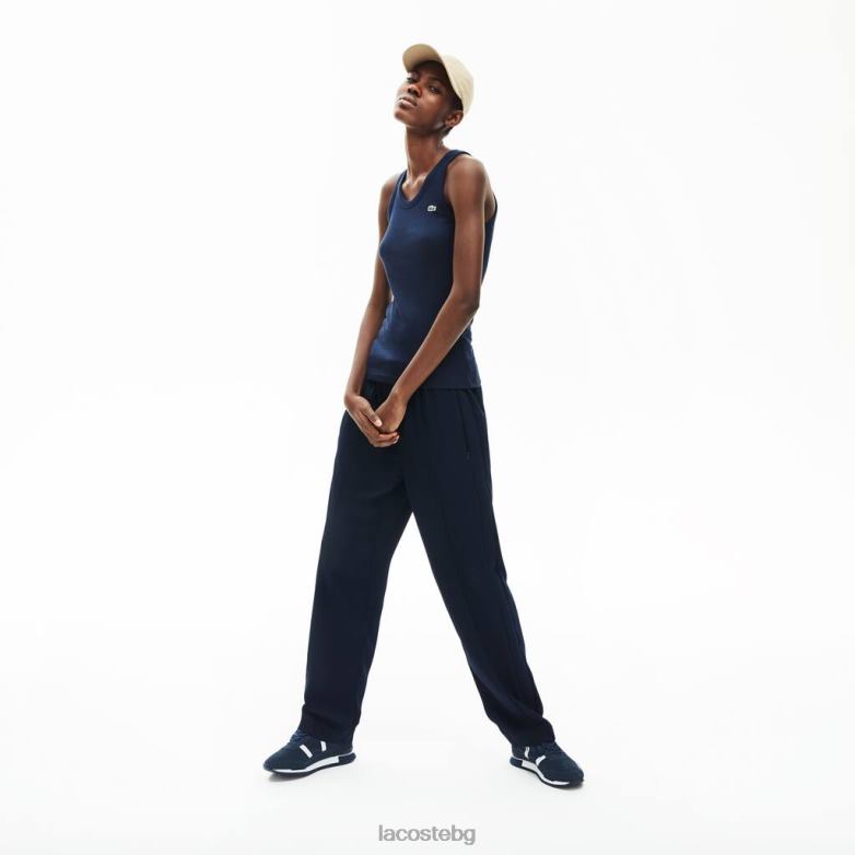 Жени Lacoste тъмносин горнище без ръкави с деколте облекло XTV622588