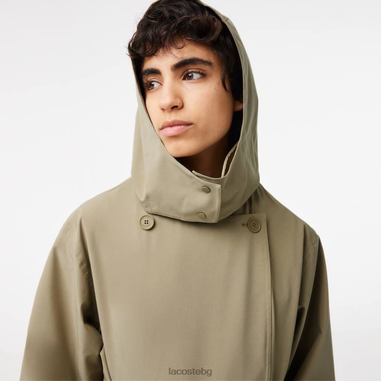 Жени Lacoste бежово голям тренчкот облекло XTV622434