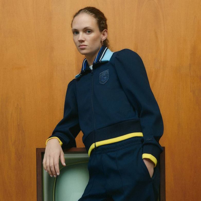 Жени Lacoste x Goop тъмносин двупластово пике яке облекло XTV622669