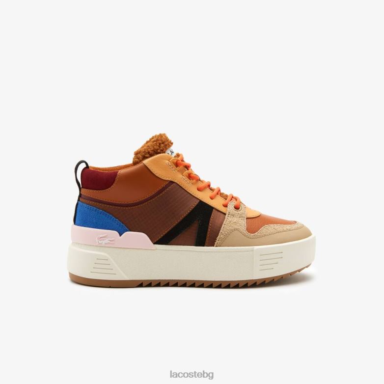 Жени Lacoste кафяво/розово l002 зимни средни кожени обувки за открито обувки XTV622738