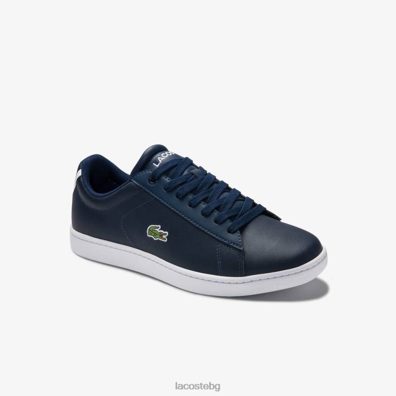 Жени Lacoste тъмносин кожени маратонки carnaby evo с мрежеста подплата обувки XTV622718