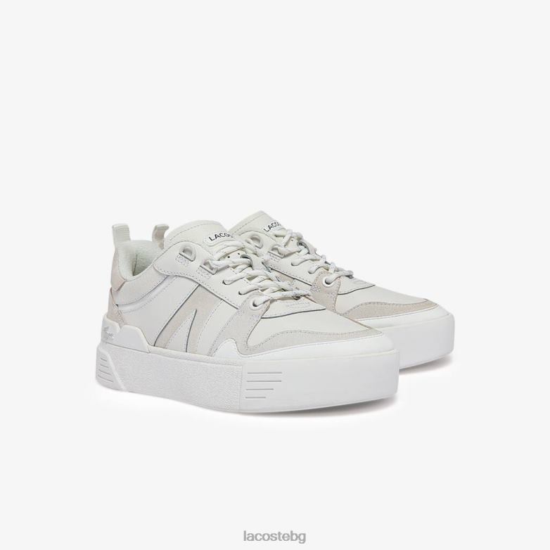 Жени Lacoste бяло l002 кожени кецове обувки XTV622708