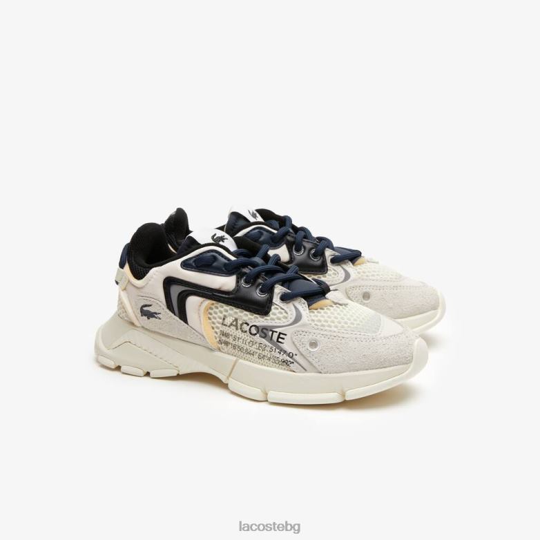 Жени Lacoste бял черен l003 нео текстилни кецове обувки XTV622678