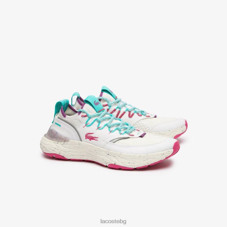 Жени Lacoste бяло и червено re-comfort синтетични и текстилни маратонки обувки XTV622739