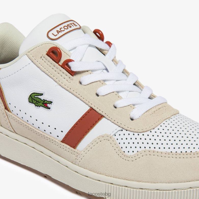 Жени Lacoste бяло и тъмносиньо маратонки t-clip roland-garros обувки XTV622747