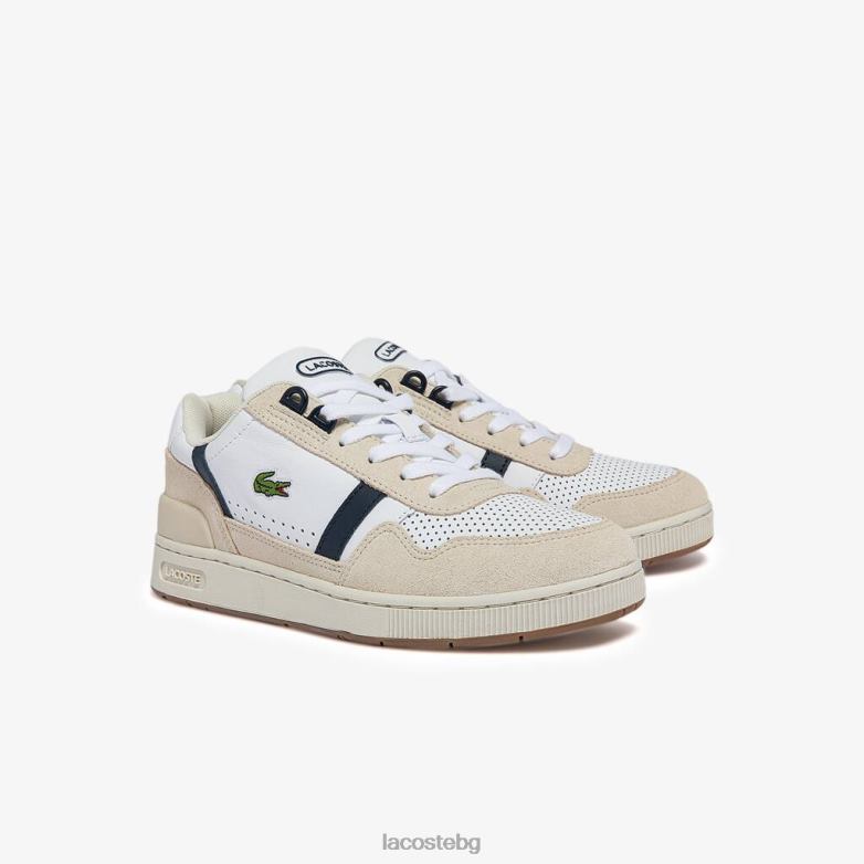 Жени Lacoste бяло и тъмносиньо маратонки t-clip roland-garros обувки XTV622747