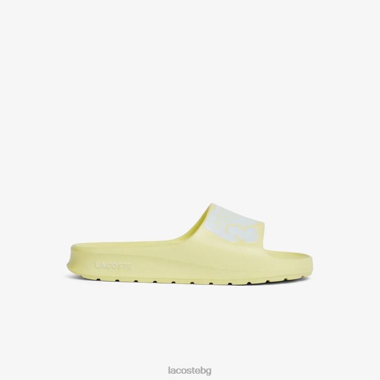 Жени Lacoste светло жълто и бяло croco 2.0 синтетични каишки с лого обувки XTV622759