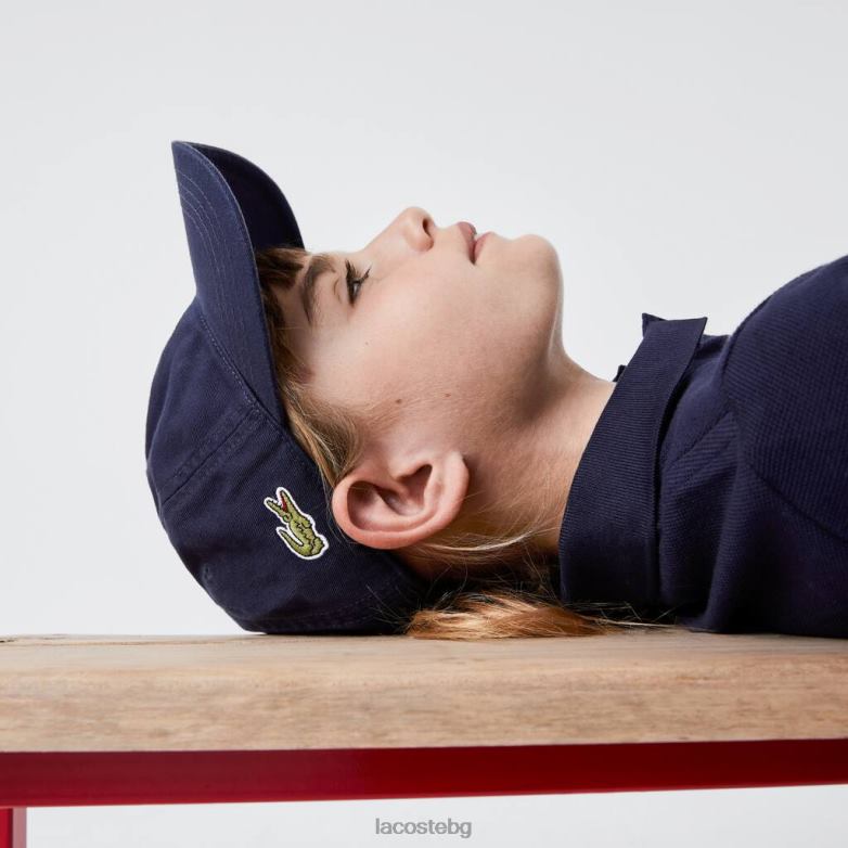 деца Lacoste тъмносин масивна шапка от габардин аксесоари XTV622278