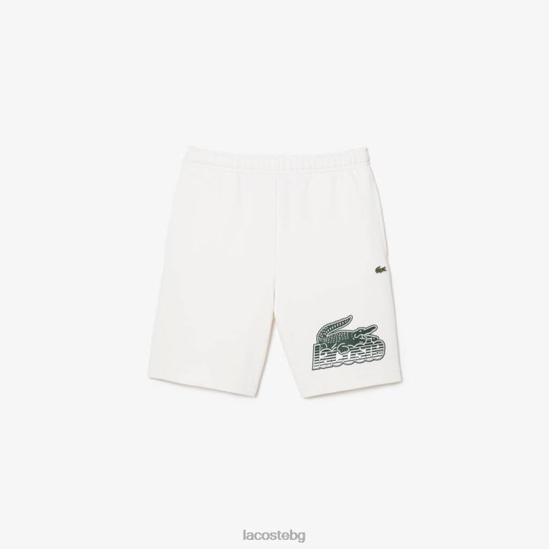 деца Lacoste бяло шорти с марка с контрастен принт облекло XTV623072