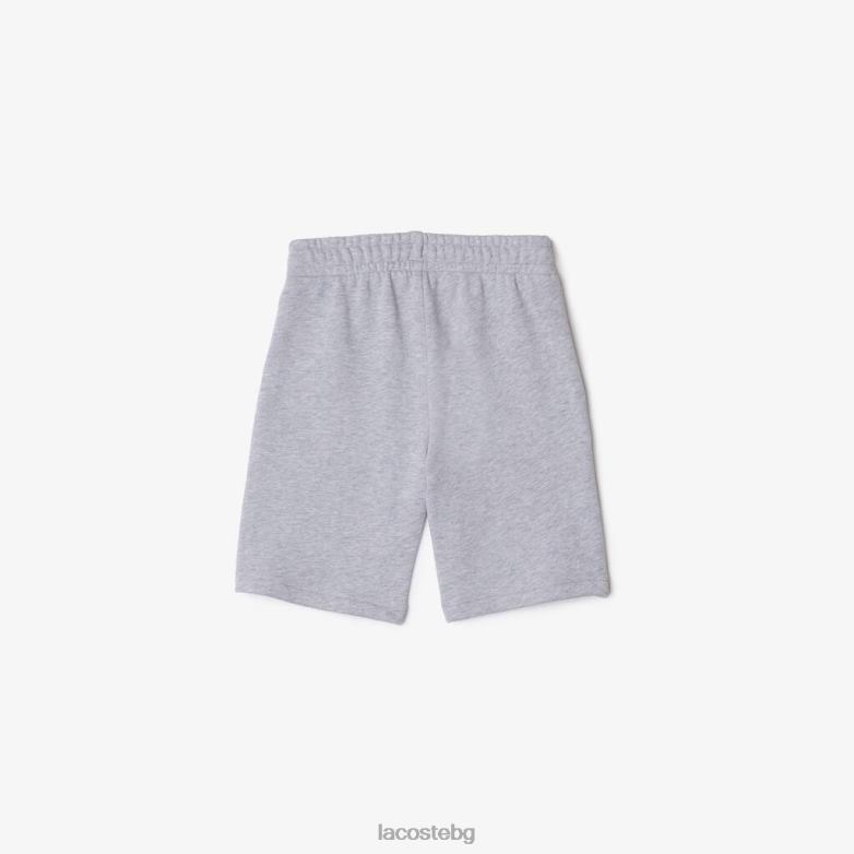 деца Lacoste сив chine Големи къси панталони от органичен памук с крокодилски принт на петна облекло XTV623292
