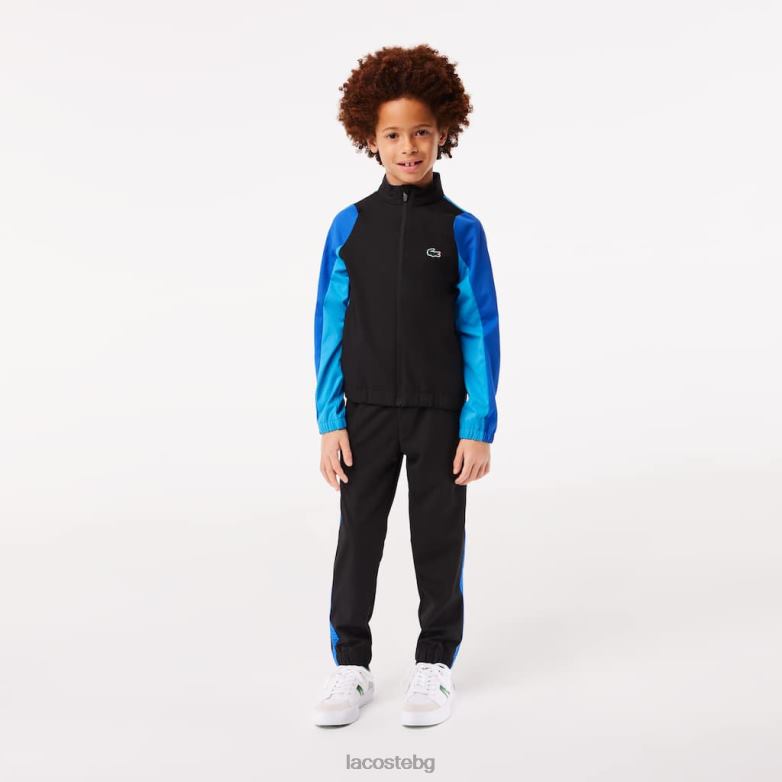 деца Lacoste черно/синьо/жълто комплект за тенис colorblock jogger облекло XTV623047