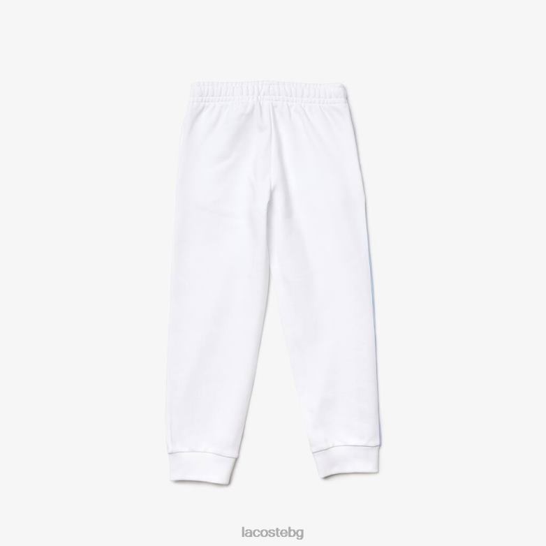 деца Lacoste бяло маркови панталони за джогинг от памук облекло XTV623246