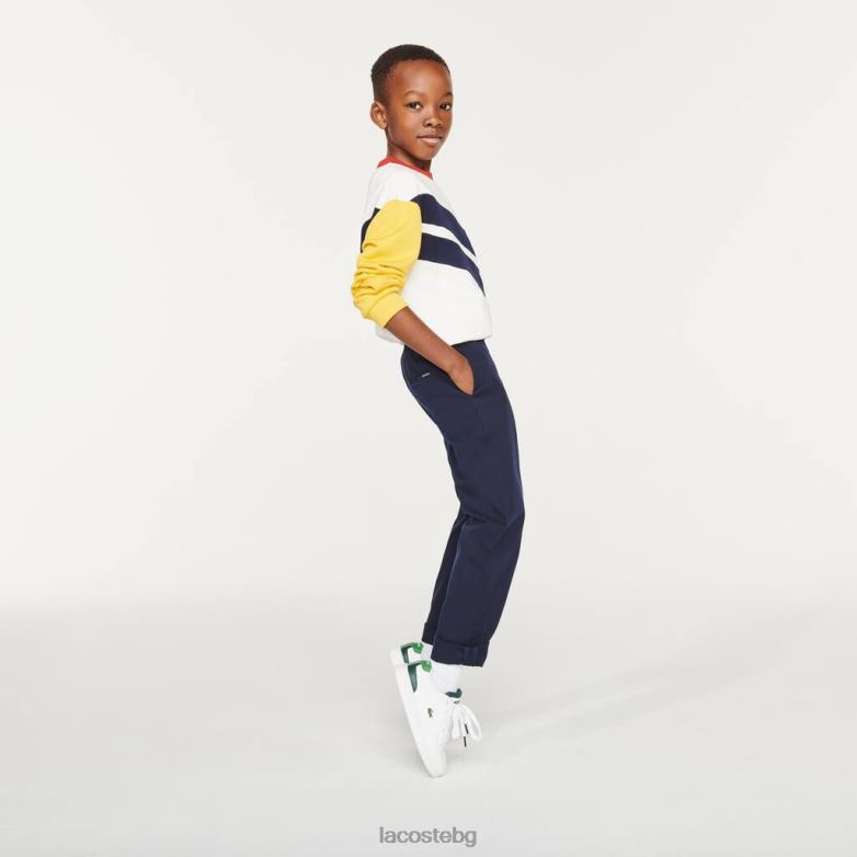 деца Lacoste тъмносин удобни леки памучни панталони облекло XTV623296