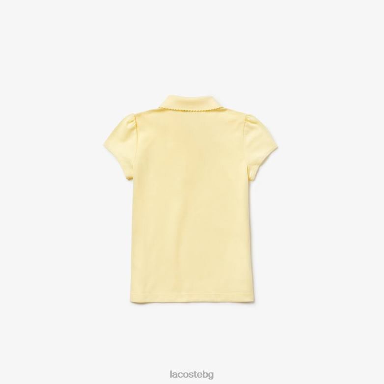 деца Lacoste жълто мини пике поло с назъбена яка облекло XTV622949