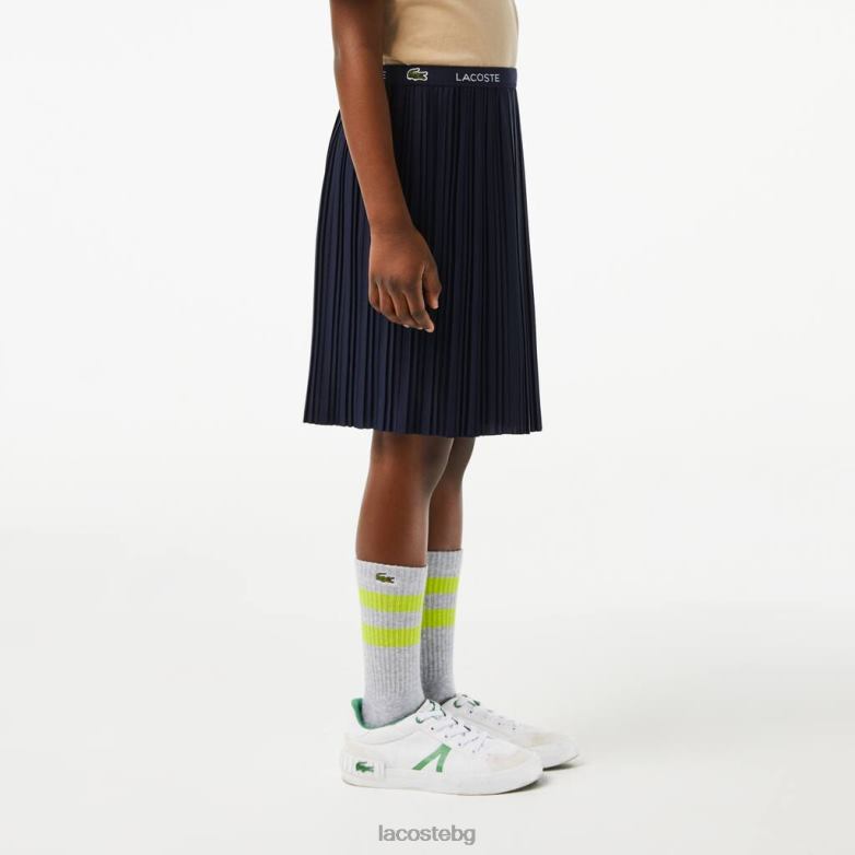 деца Lacoste тъмносин плисирана пола от трико облекло XTV623091